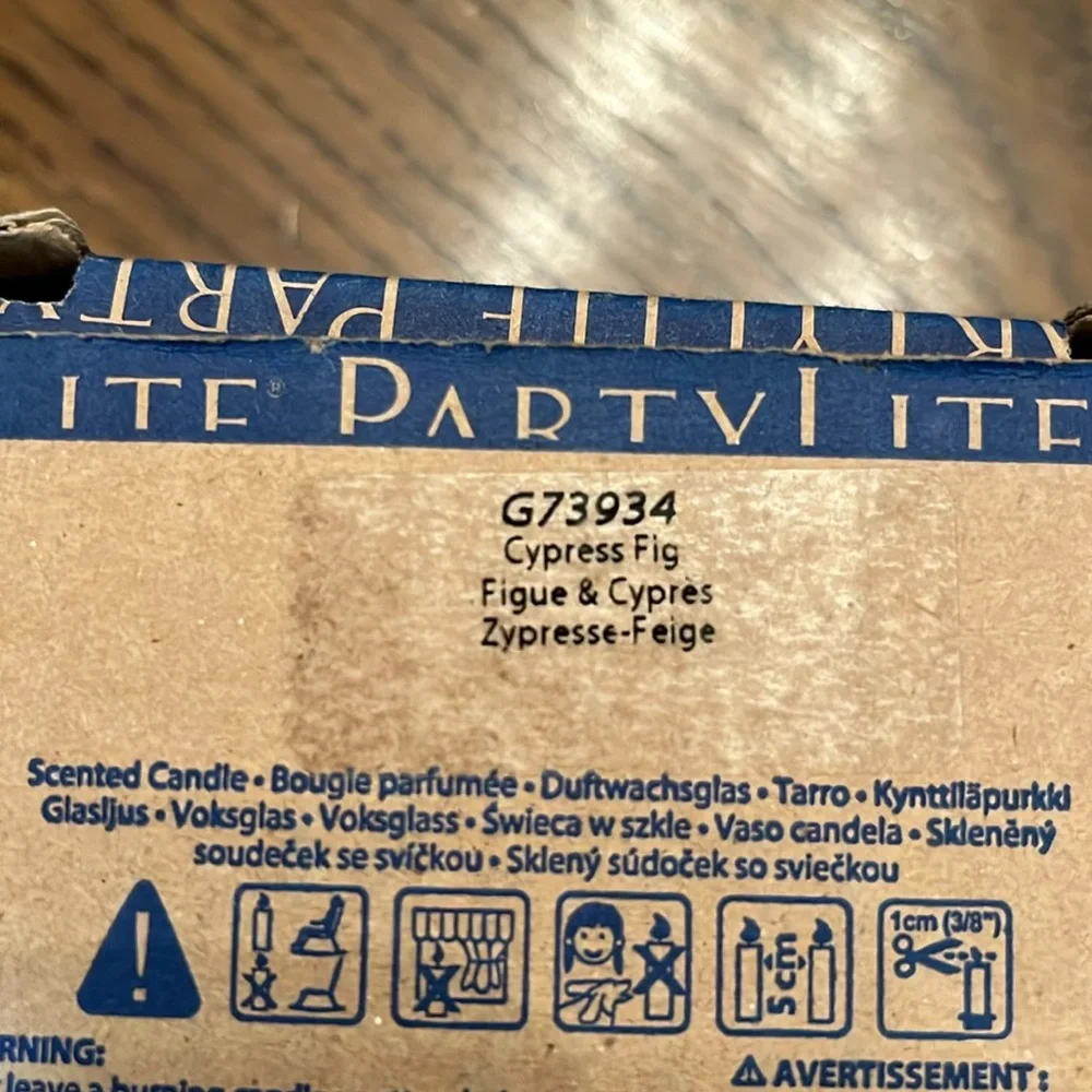 PartyLite Cypress Fig‎ candle, new in box